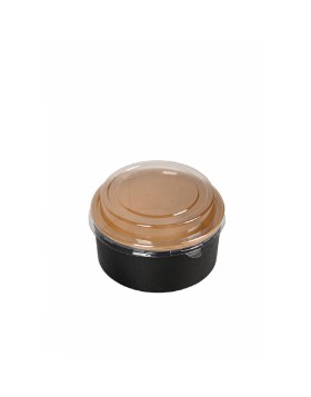 Μπολ Σαλάτας Χάρτινο Μαύρο 750ml με Pet Καπάκι 50τεμ