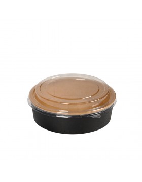 Μπολ Σαλάτας Χάρτινο Μαύρο 1200ml με Pet Καπάκι 50τεμ