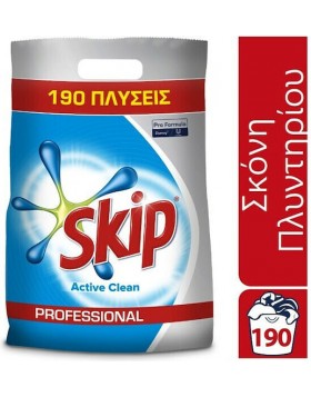 Skip Σκόνη Πλυντηρίου Ρούχων Active Clean 190πλύσεις 12.35kg