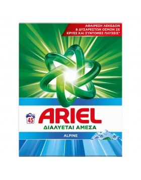Ariel Σκόνη Πλυντηρίου Ρούχων Alpine 45μεζ