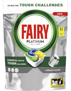 Fairy Platinum Ταμπλέτες Πλυντηρίου Πιάτων 51τεμ