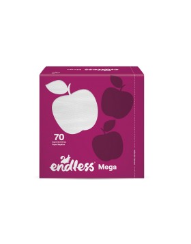 Endless Χαρτοπετσέτα Mega 33x33cm Λευκή 70τεμ.