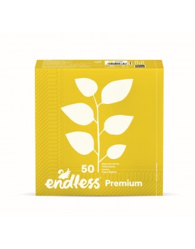 Endless Χαρτοπετσέτα 33x33cm Premium Κίτρινη 50τεμ.