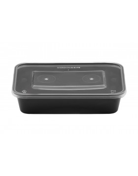 Σκεύος Microwave Μαύρο 500ml+Καπάκι (50τεμ)