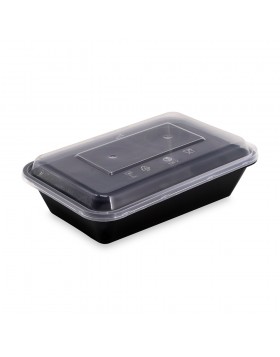 Σκεύος Microwave Μαύρο 900ml+Καπάκι (25τεμ)