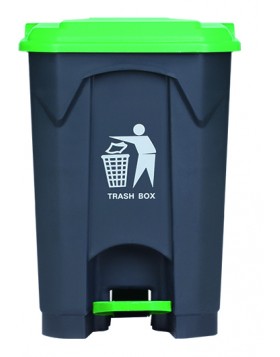 Κάδος Πλαστικός με Πεντάλ 45L Ανθρακί - Πράσινο
